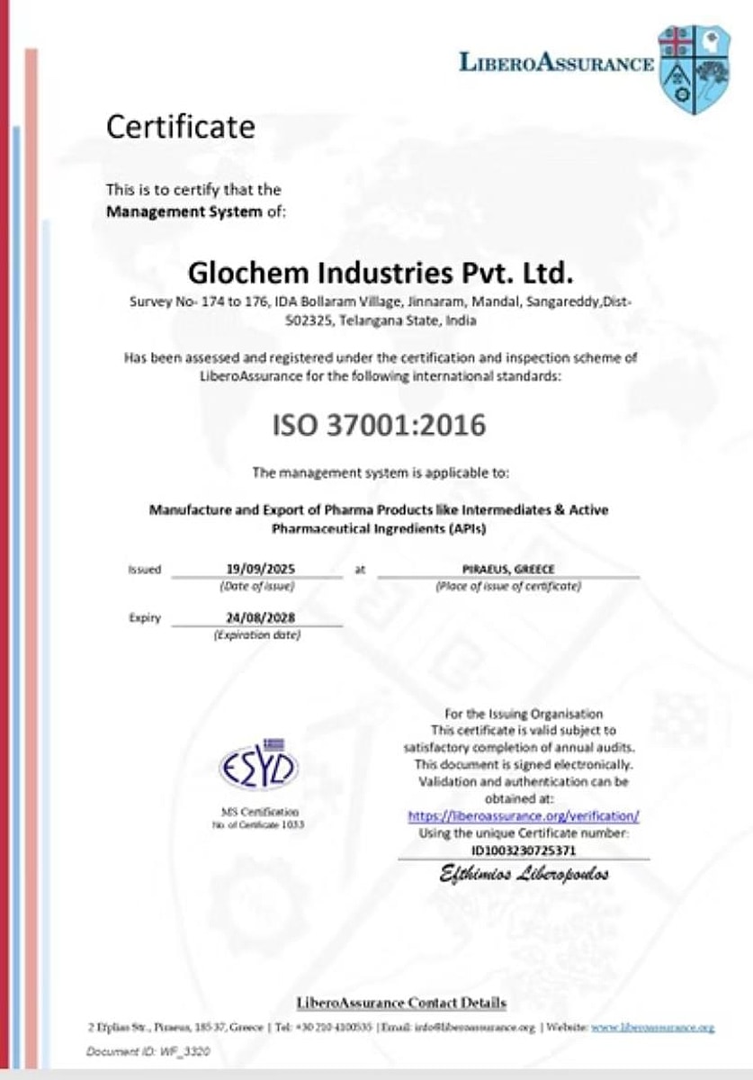 ISO 37001:2016 Certificate