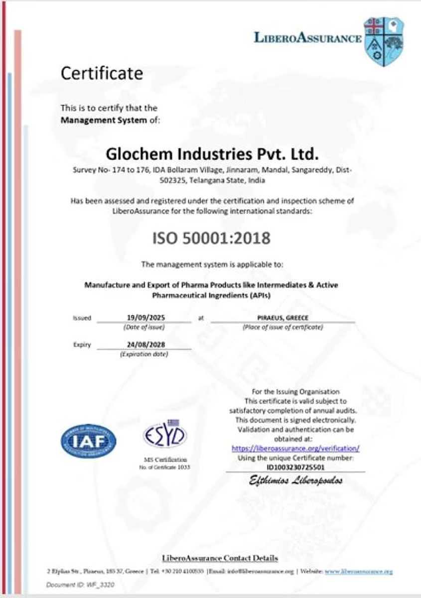 ISO 50001:2018 Certificate