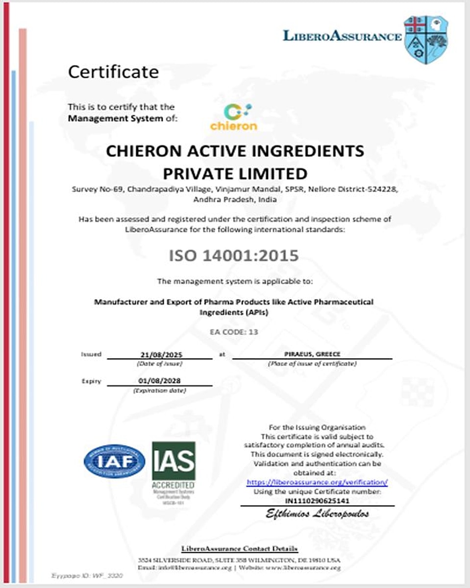 ISO 14001:2015 Certificate