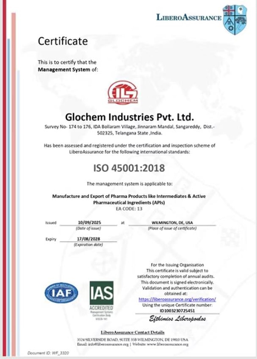 ISO 45001:2018 Certificate